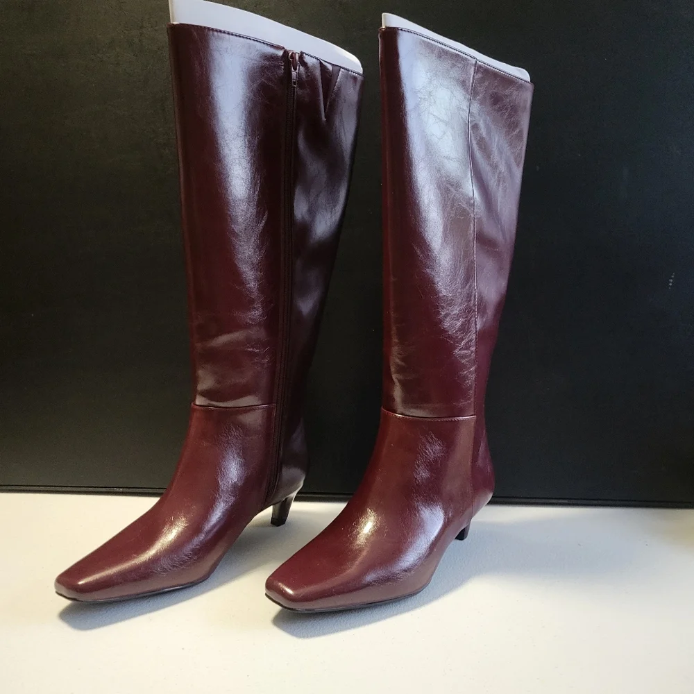 Women’s Tall Burgundy Knee-High Boots